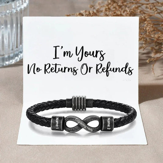 Valentine's Day Gift Personalized Men's Infinity Bracelet
