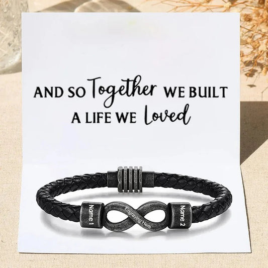 Valentine's Day Gift Personalized Men's Infinity Bracelet