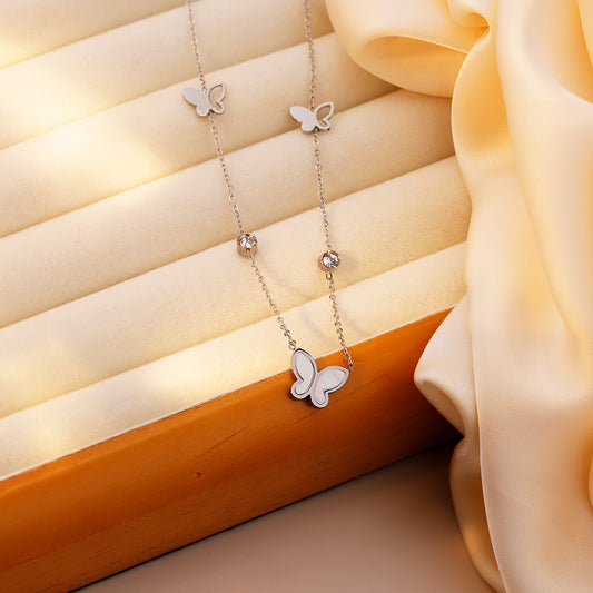 Butterfly Pearl Tassel Necklace