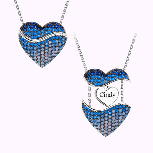 Mother's Day Gift Custom Name Heart Necklace