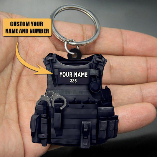 Police Personalized Acrylic Keychain
