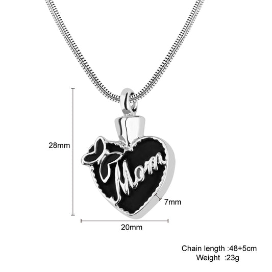 Mother's Day Gift Black peach heart (MOM) necklace