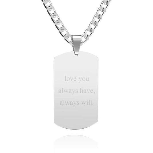 Mother's Day Gift Square Photo Necklace with Engraving
