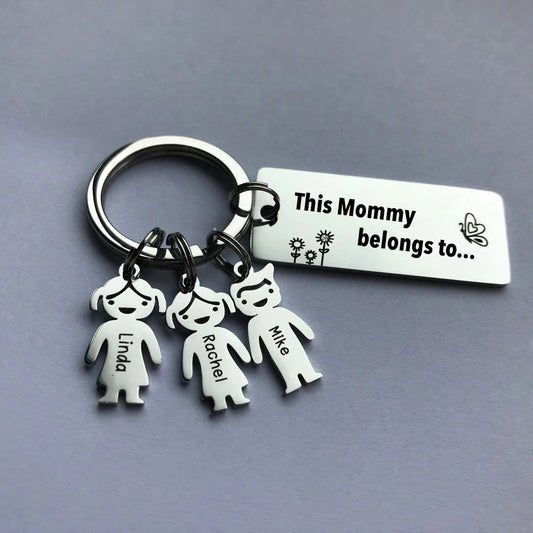 Mother's Day Gift Customized Family Kids Charm Keychain