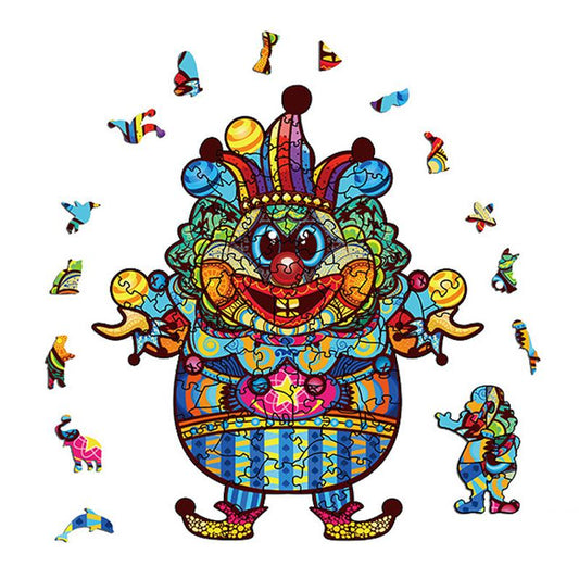 Wooden Jigsaw Puzzle Christmas Clown