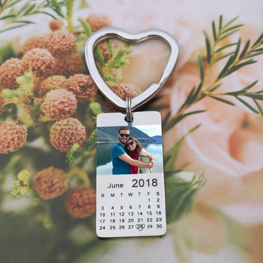 Mother's Day Gift personalized colour photo calendar keychain love date gift