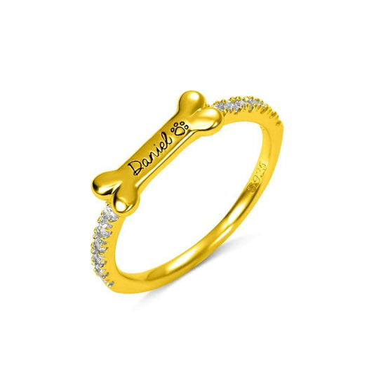 Mother's Day Gift Personalized Bone Shaped Name Ring