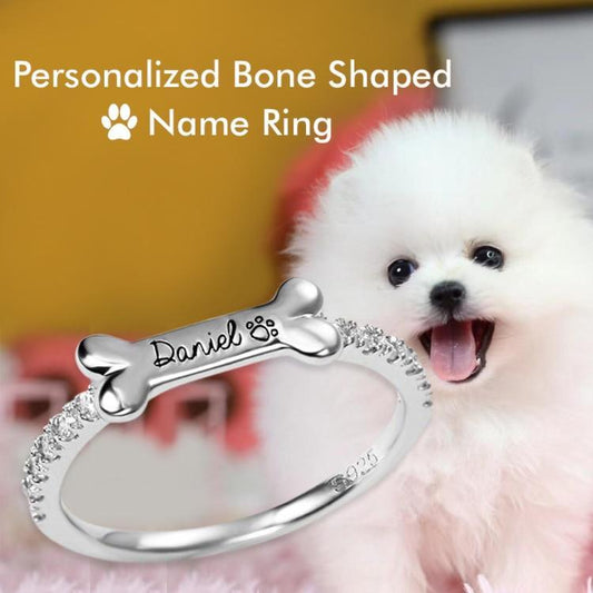 Mother's Day Gift Personalized Bone Shaped Name Ring