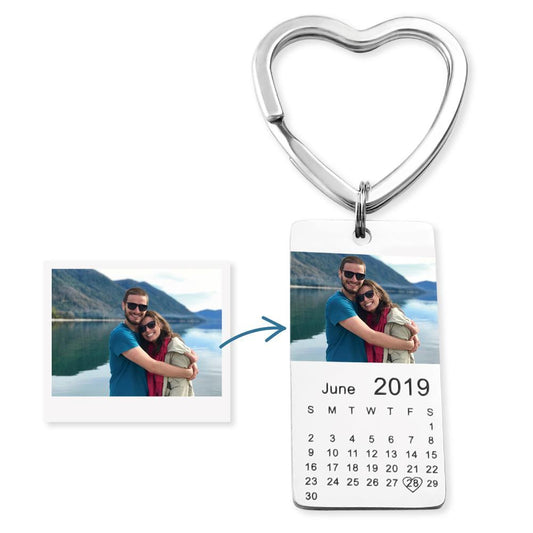 Mother's Day Gift personalized colour photo calendar keychain love date gift