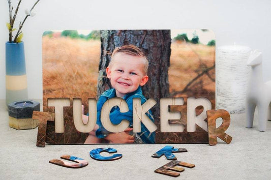 Personalized Wooden Name Puzzle with Photo