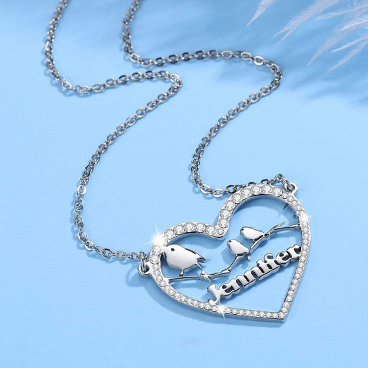 Mother's Day Gift Love Birds Name Necklace