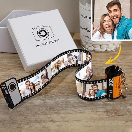 Mother's Day Gift Custom Picture Camera Film Roll Keychain